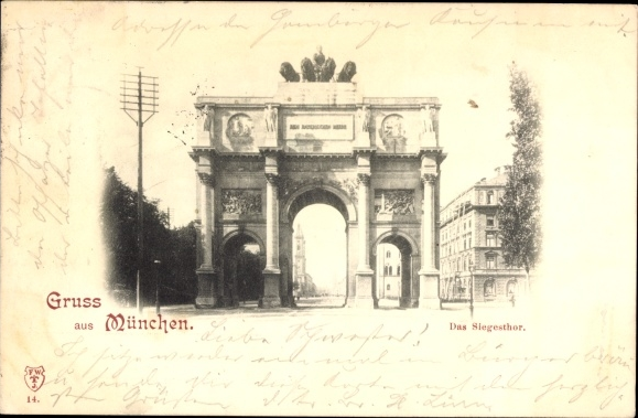 ... wurde 1897 diese Postkarte aus München geschickt.