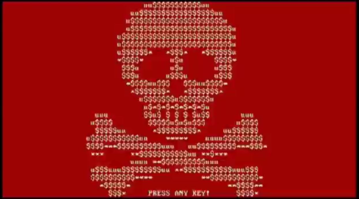 Mit diesem Totenkopf begrüßt die Ransomware Petya ihre Opfer.
