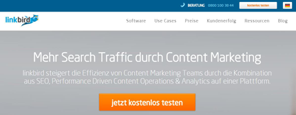 Alles richtig gemacht: Der Call-To-Action-Button auf der Homepage von Linkbird.