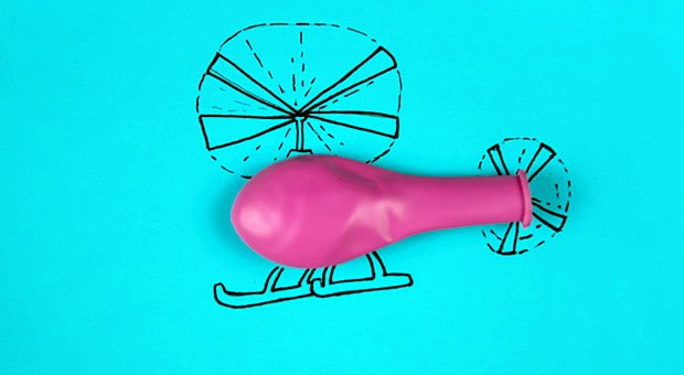 Vom Luftballon zum Hubschrauber: Prototypen müssen beim Design Thinking nicht perfekt sein; es muss nur schnell klar werden, ob sie funktionieren.