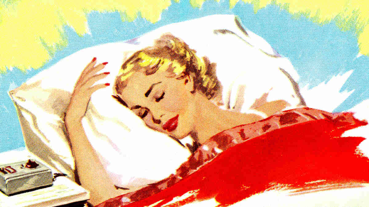 Graphische Darstellung einer schlafenden Frau