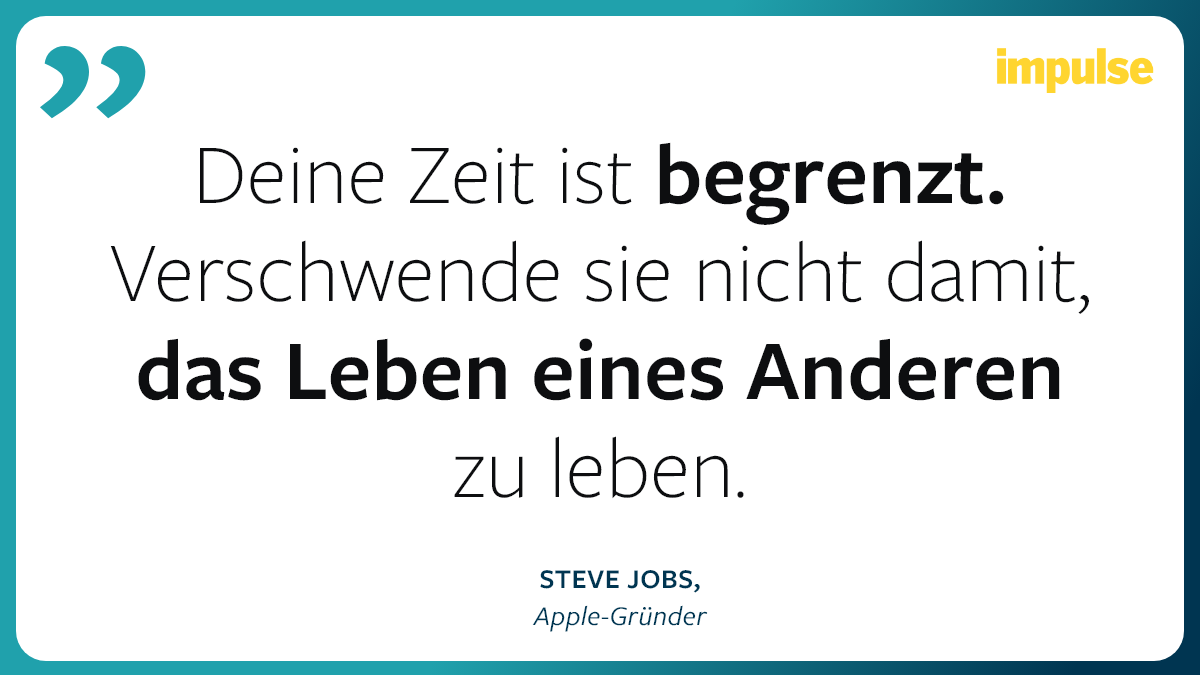 Ein inspirierendes Zitat von Steve Jobs über den Sinn des Lebens.