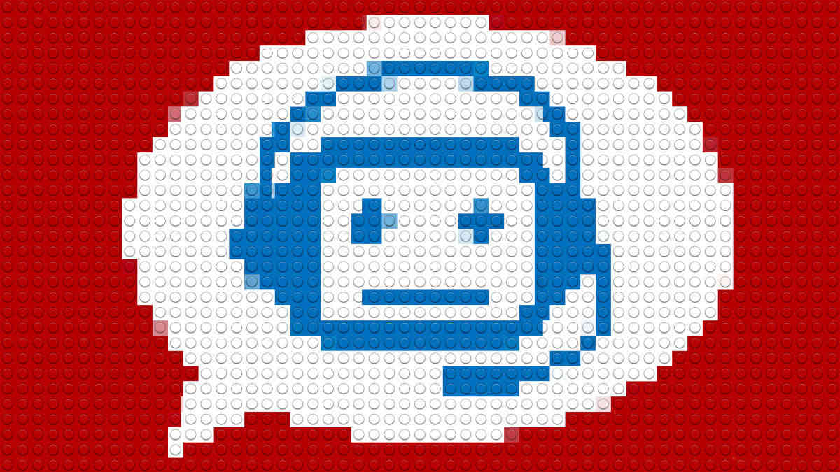 Bild einer Sprechblase, in der sich der Kopf eines Roboters mit Headset befindet