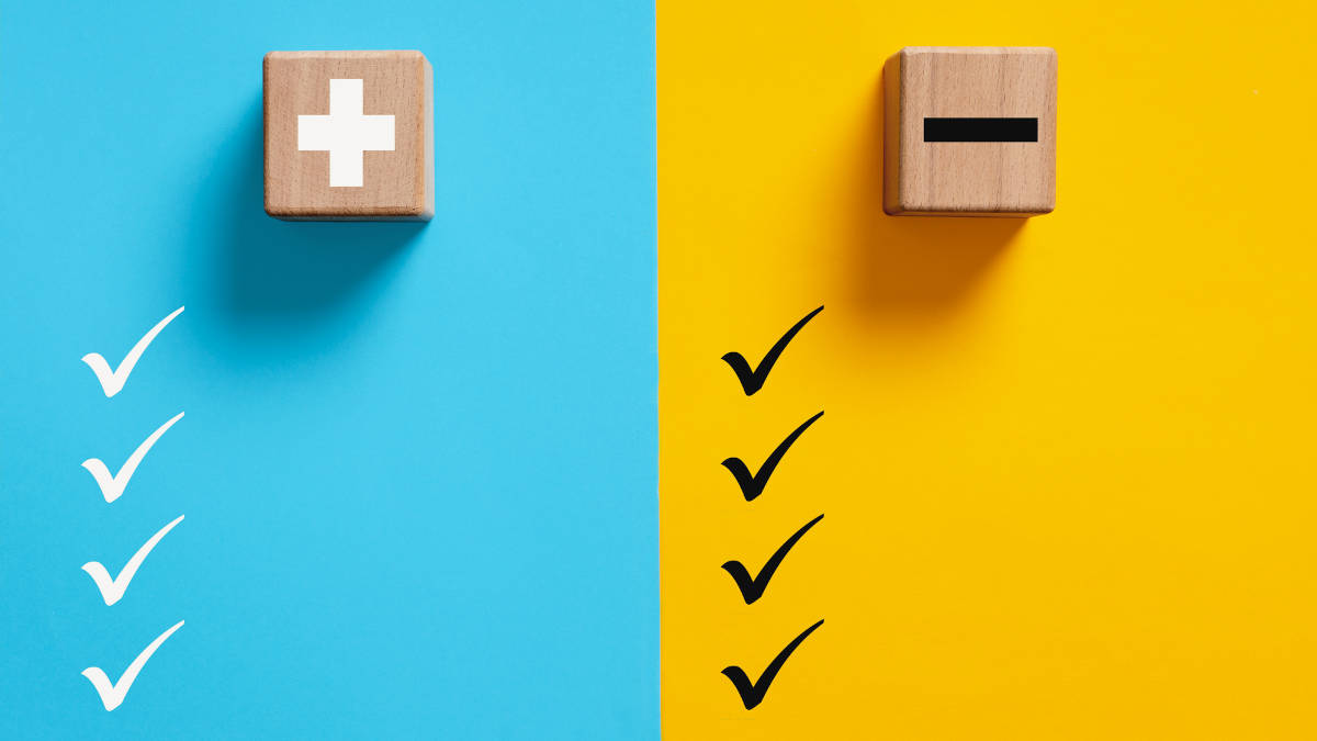 Graphische Darstellung einer Pro- und Contra-Liste